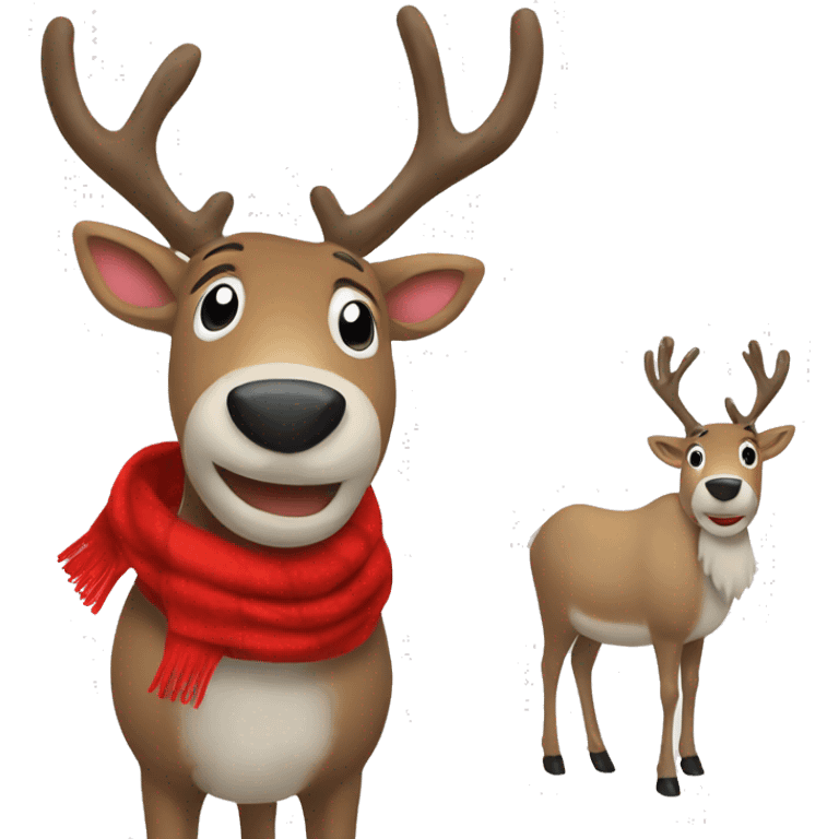 Reindeer with red scarf emoji