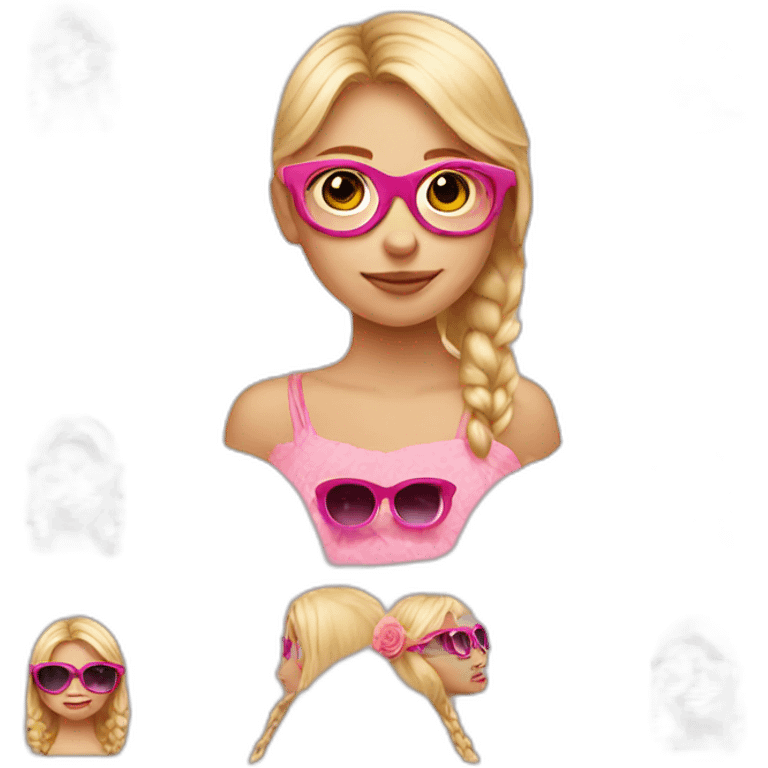 blond child girl with rose glasses emoji