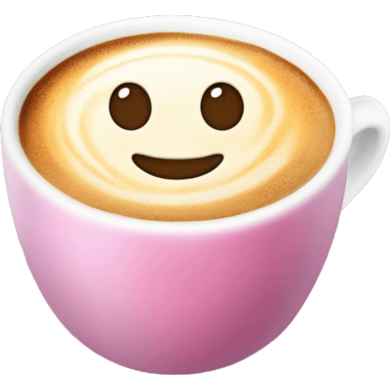 Cappuccino 200 ml in a small cup without handle with gradient - pink at the bottom, white at the top emoji