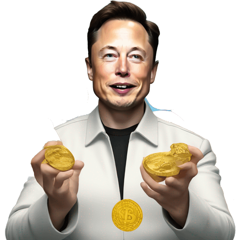 Elon musk holding bitcoin emoji