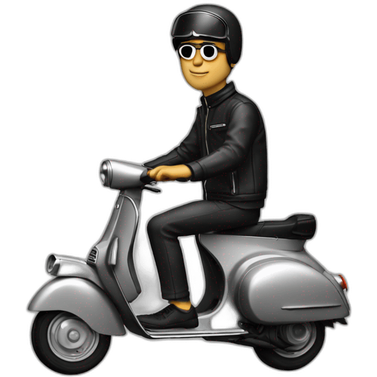 guy in vespa sprint 1968 black emoji