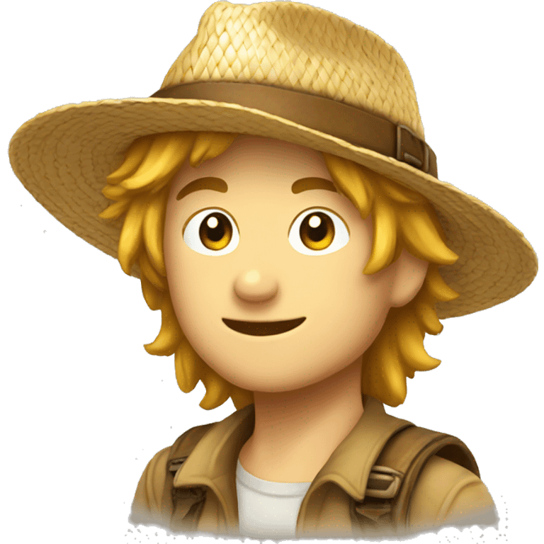 Adventurer hat (Or straw hat)  emoji