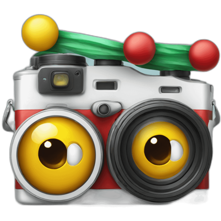 two lenses stereo camera christmas emoji