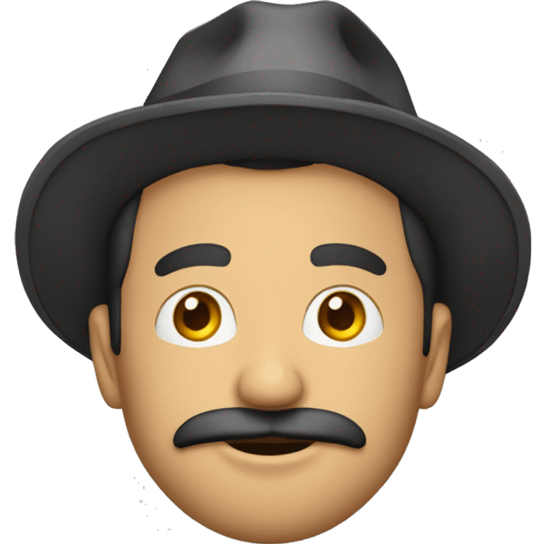 Hombre cantante con bigoto justo encima de la boca emoji