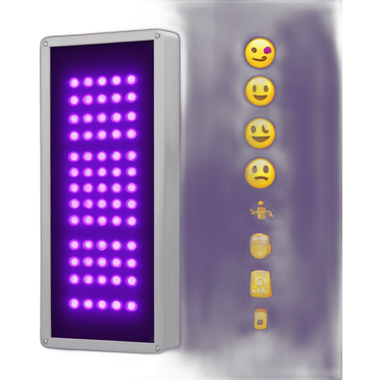 Purple vertical led sign that says BCD emoji