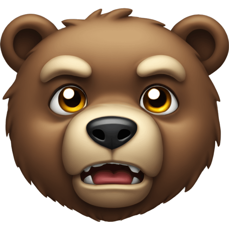 Cute angry bear emoji