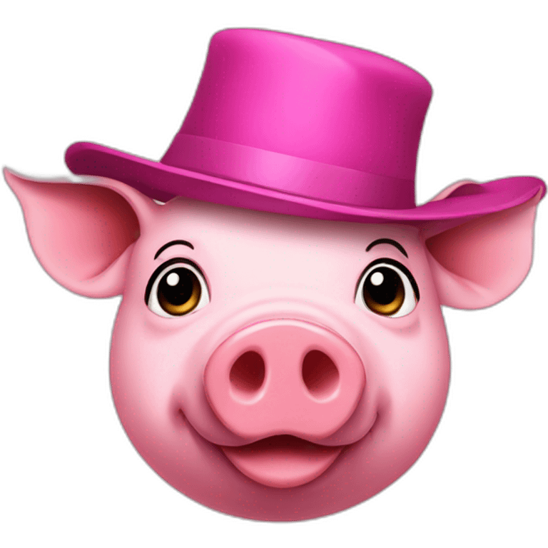 pig with a hat emoji