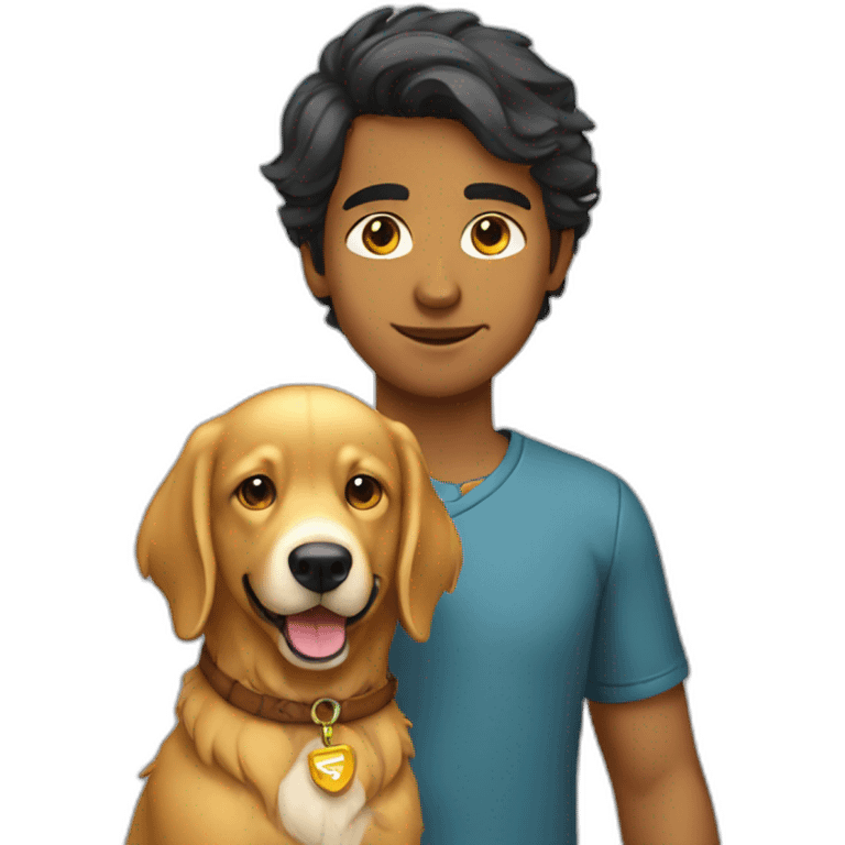 young indian developer with golden retriever emoji