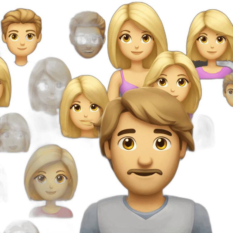 Homme brun cheveux cour en couple avec une femme blonde emoji