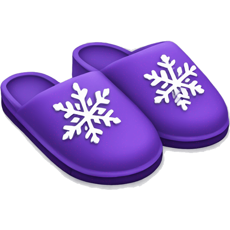 Purple slippers with snowflake emoji