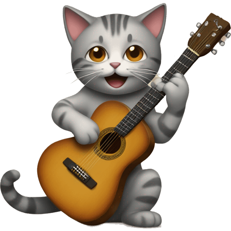 cat playing guitar emoji