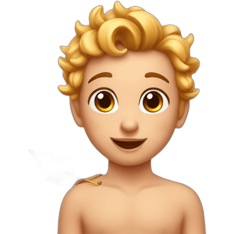 Cupido y su flecha de amor morocho con pelo largo  emoji