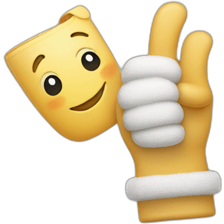 Thumbs up with a mitten emoji