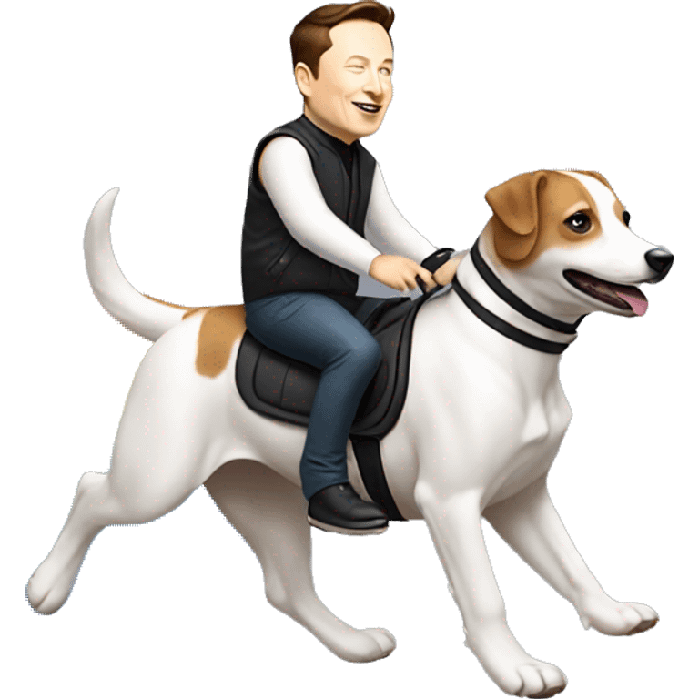 elon musk riding arainbow dog  emoji