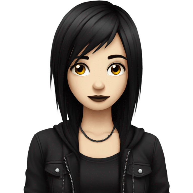 emo girl with black hair and emo  emoji