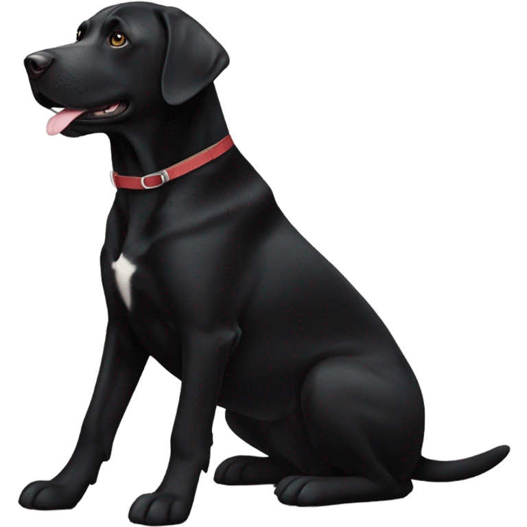 Black Labrador with white patch on belly emoji