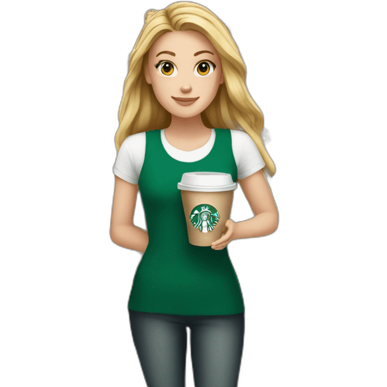 White girl with starbucks emoji