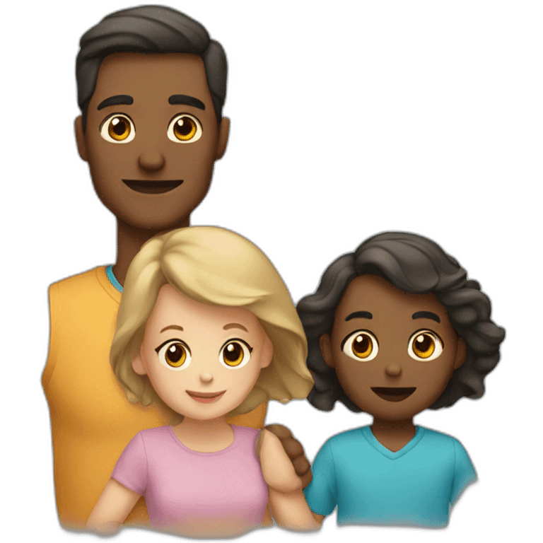 A man, a woman and 2 babies emoji