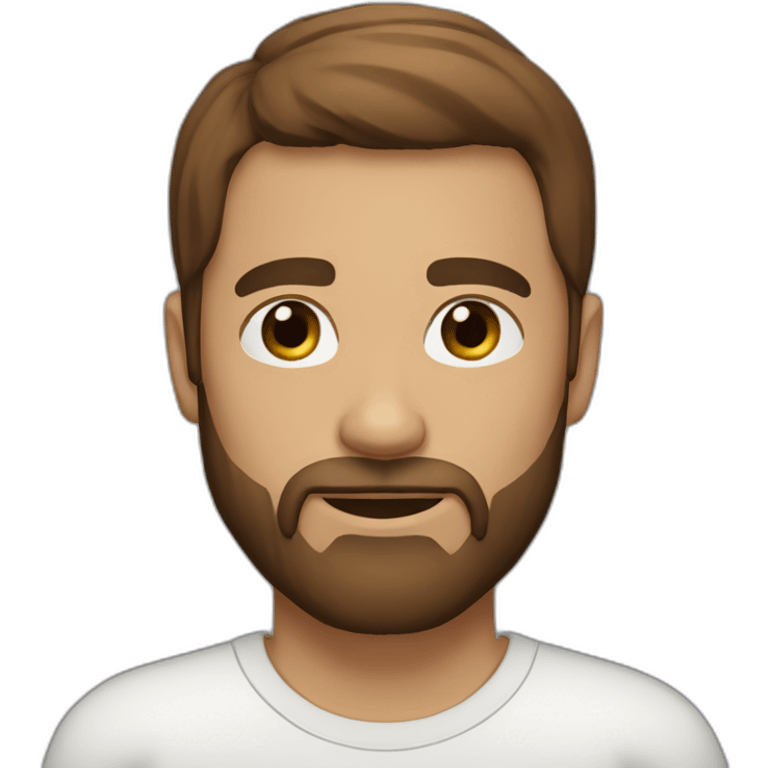 Bearded man with brown eyes and hair. Hair is straight and complexion is light brown emoji