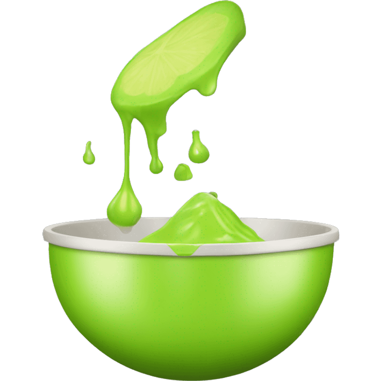 Realistic lime green mixing bowl  emoji