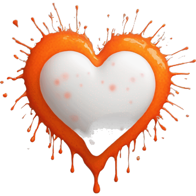 splattered paint heart glowing red-orange warmth emoji