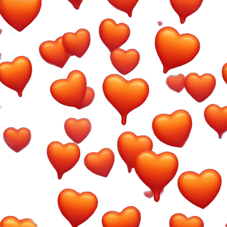 bleeding red heart shape glowing red-orange emoji