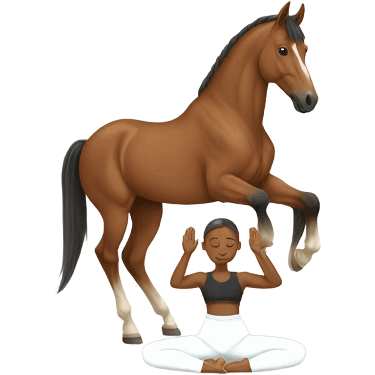 Horse doing yoga emoji