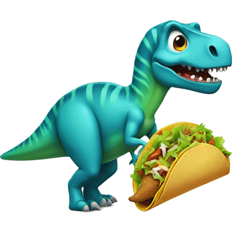 dinosaur eating tacos emoji