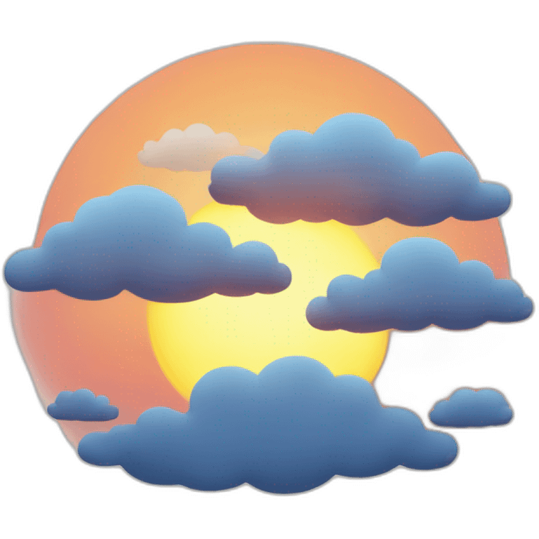 Happy sunset cloud emoji