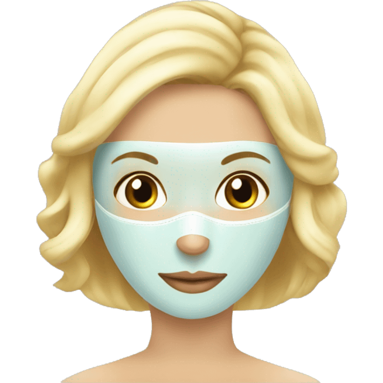 Blonde Lady  with face mask spa beauty full face relaxing emoji