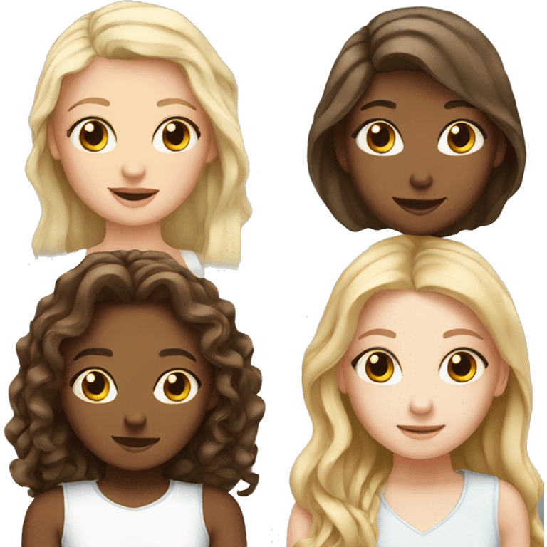 cute 3 white girls emoji