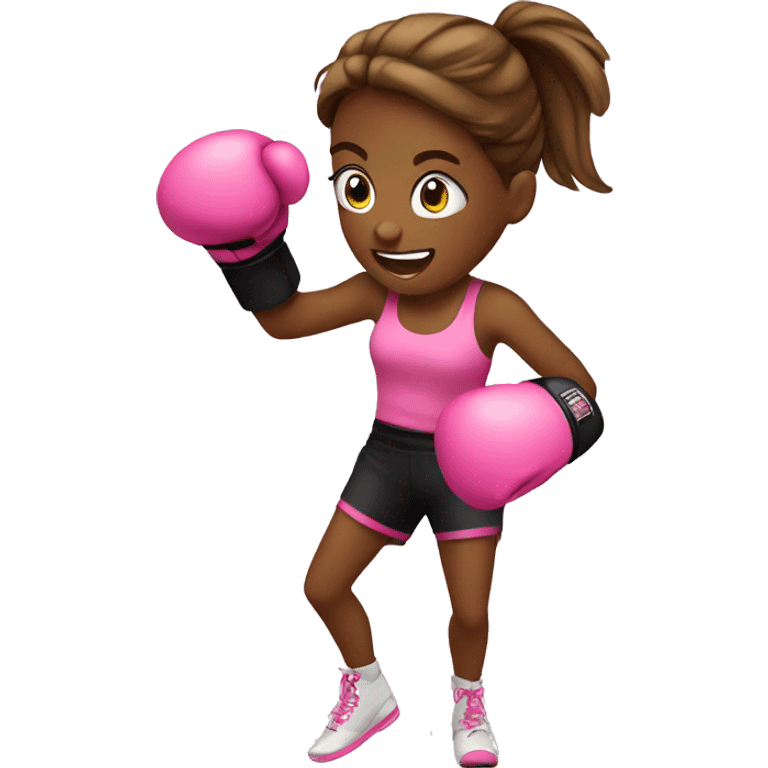 Girl boxing pink emoji