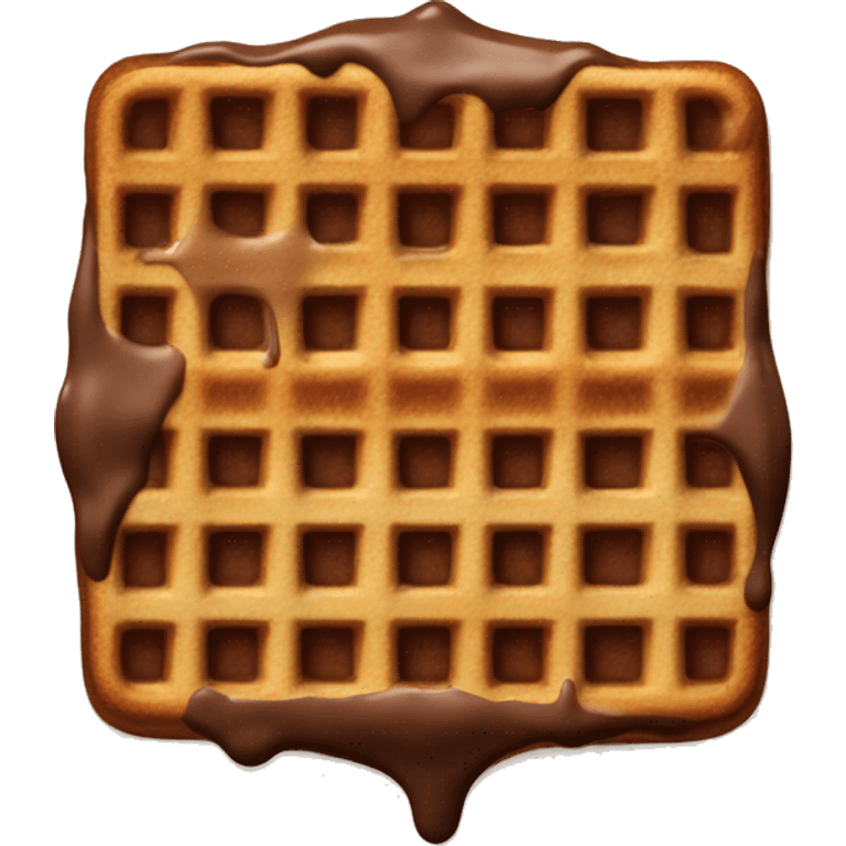 a square waffle with chocolate melted on top emoji