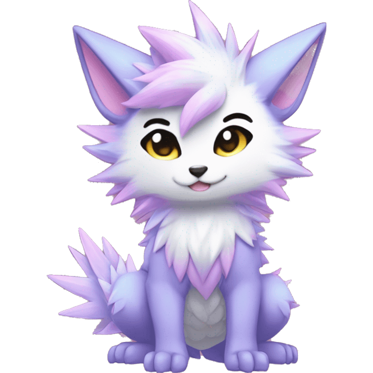 Anthro Scalie Spiky Cool Edgy Magical Shiny Colorful Pastel Sparkle Kemono-style Chibi Fantasy-Animal-Fakémon-Pokémon-Hybrid Fur Sona Aesthetic Full Body emoji