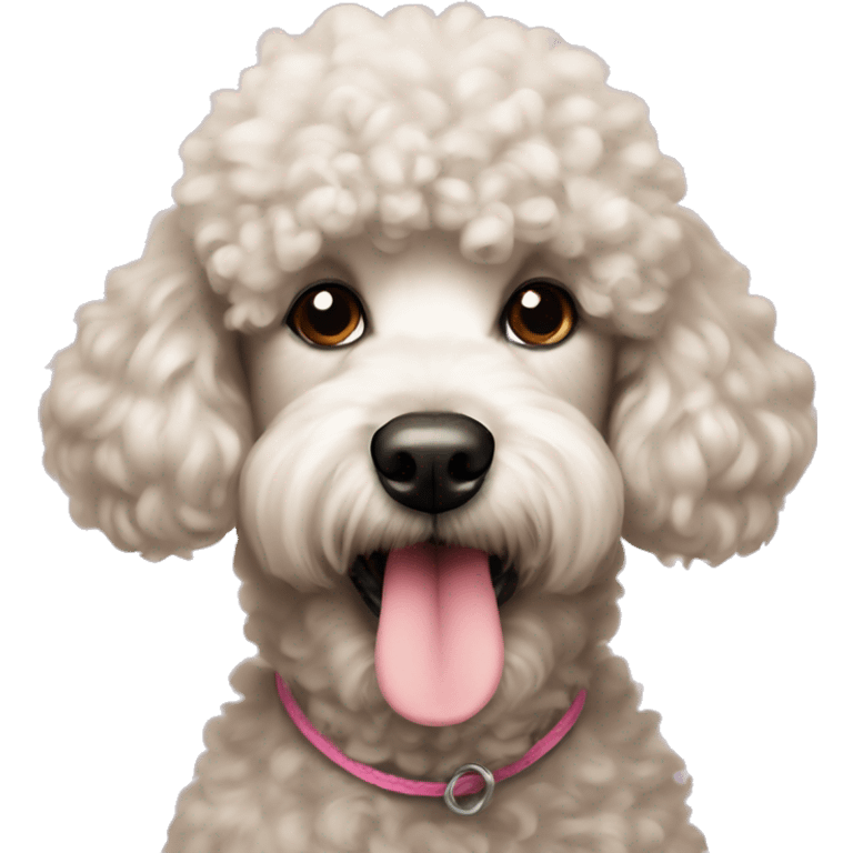 Dog doodle poodle with pink nose emoji