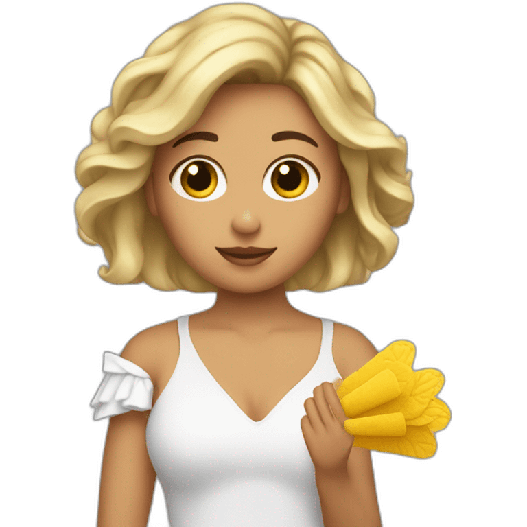 chica con abanico en la mano emoji