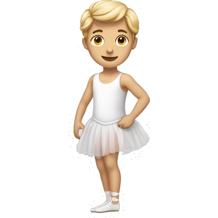 White Boy with ballet dress and shoes on  emoji