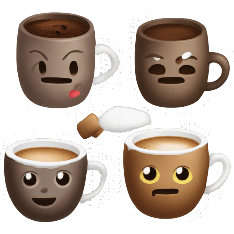 Coffee, comfort, warmth, cocoa, snow winter new year, warm clothes, New Year toys emoji