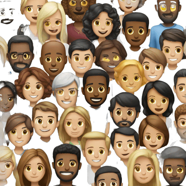 A bunch of people being social emoji