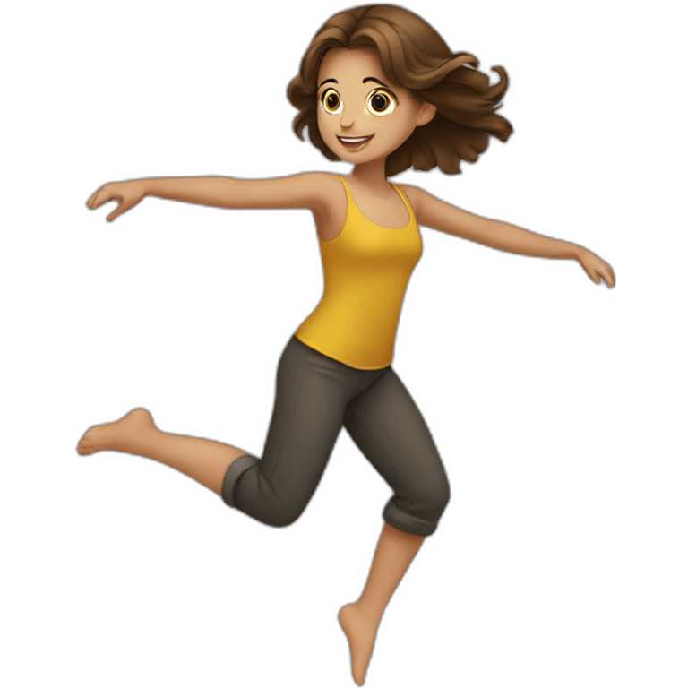 brown haired dancing girll emoji