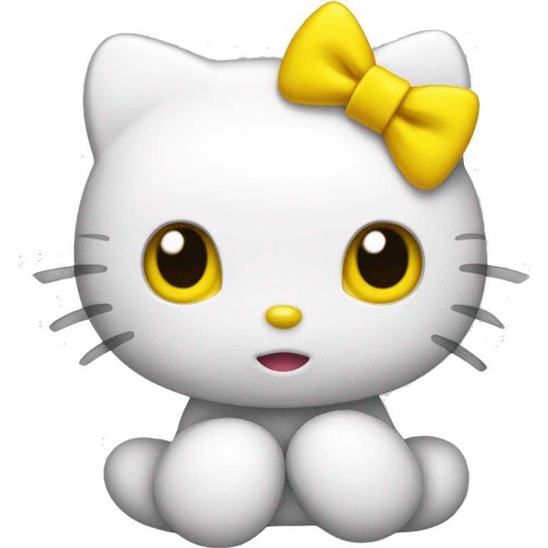 Hello kitty with a yellow bow emoji