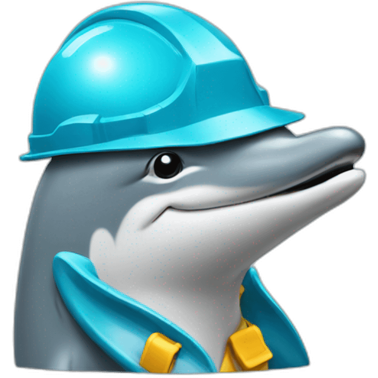 dolphin in hard hat emoji