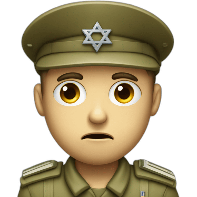 sad upset jewish combat solider magen david face emoji