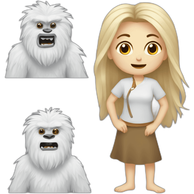 Yeti y una mujer rubia en la Alhambra emoji