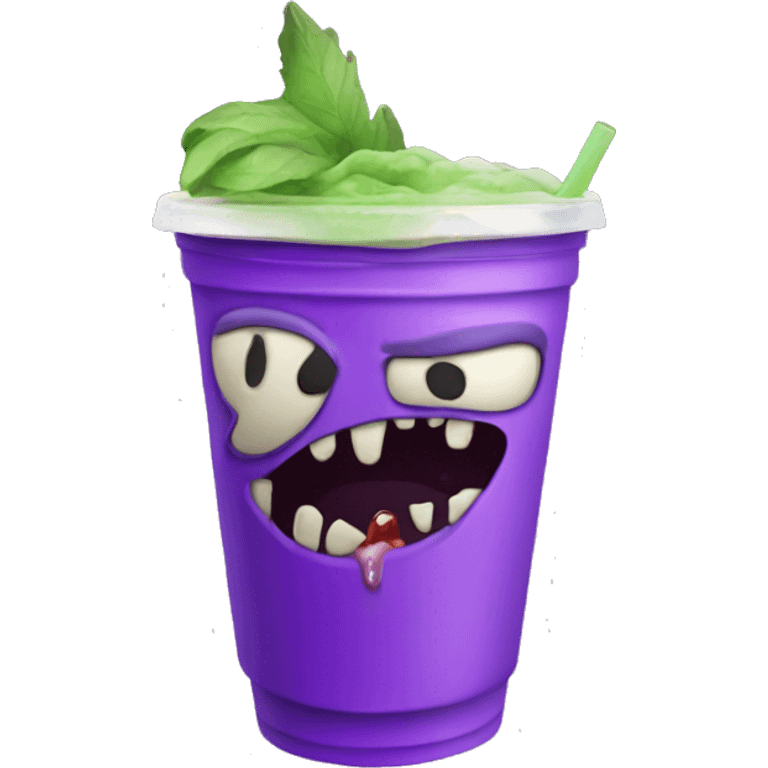 Zombies are holding a purple drink emoji