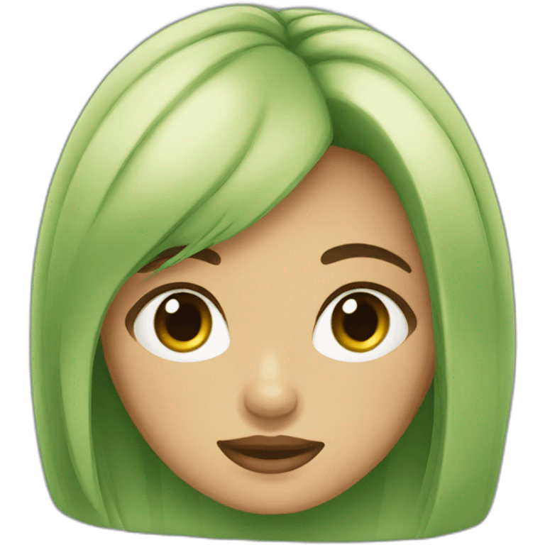 Chica pelo moreno ojos verdes emoji