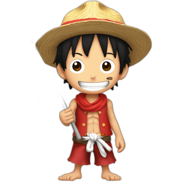 monkey d luffy holding french flag emoji