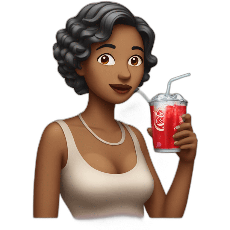 Woman who drink a soda emoji