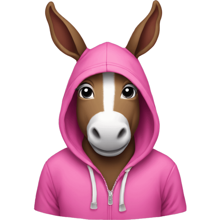 Pink donkey wearing a hoodie emoji