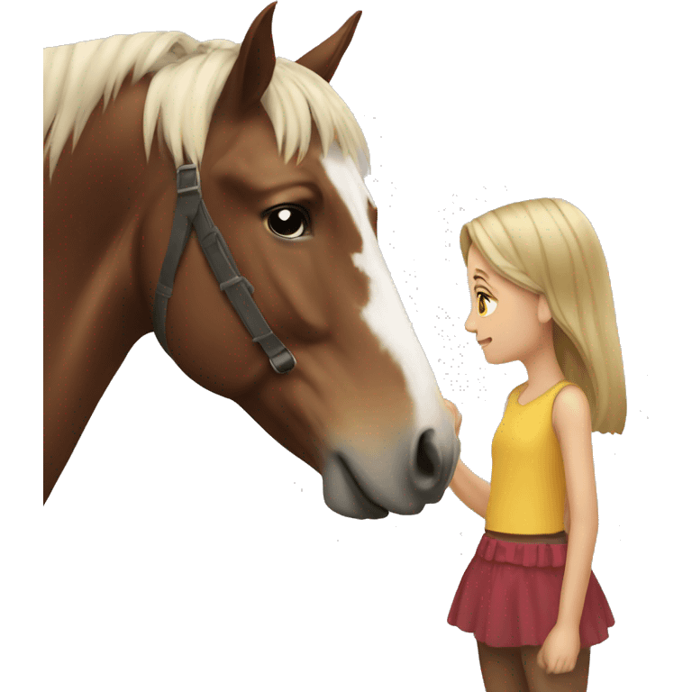 Horse with a girl emoji